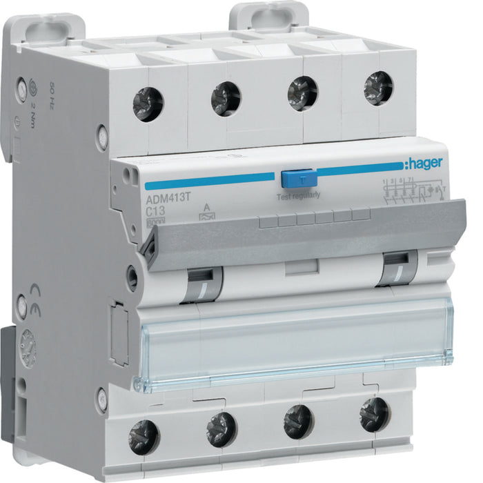 Hager RCBO 4P 6Ka C-10A 30mA Type A