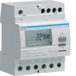 Hager 3Ph kWh Meter Direct 63A