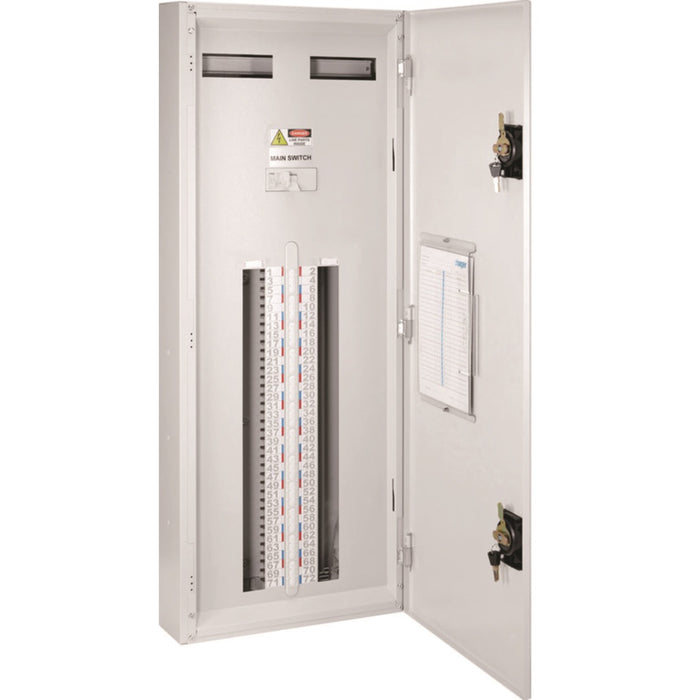 Hager 72 Pole Board With 250A Isolator Switch