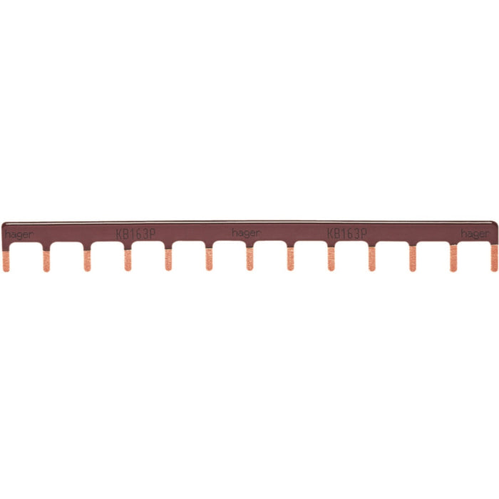 Hager Insulated Busbar 1P Prong 10mm2 Brown 13M