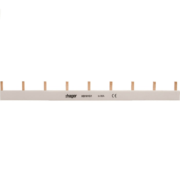 Hager Insulated Prong Busbar 1P 80A 16mm2 9C