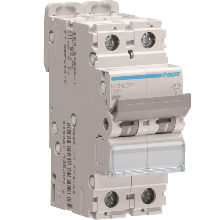 Hager MCB 2P 6kA D-32A 2M