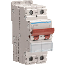 Hager MCB 2P 6kA D-63A 2M Red Toggle