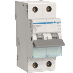 Hager MCB 2P 6kA C-6A 2M
