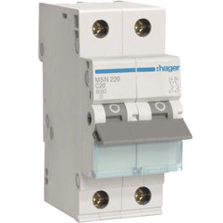 Hager MCB 2P 6kA C-20A 2M