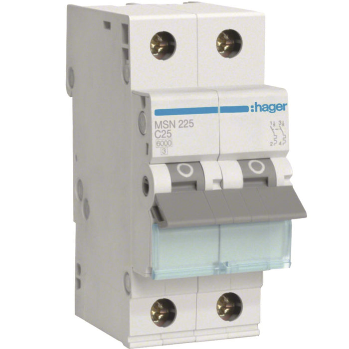 Hager MCB 2P 6kA C-25A 2M
