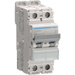 Hager MCB 2P 10kA D-20A 2M
