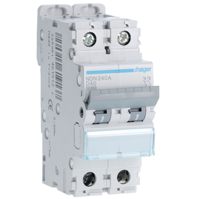 Hager MCB 2P 10kA D-40A 2M