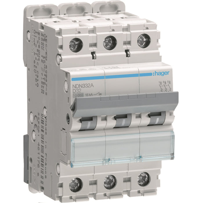 Hager MCB 3P 10kA D-32A 3M