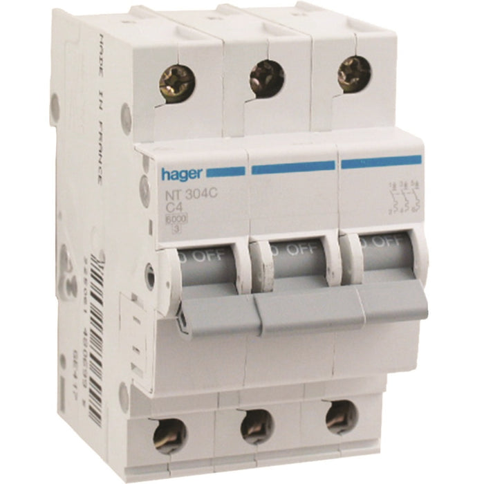 Hager MCB 3P 10kA C-4A 3M
