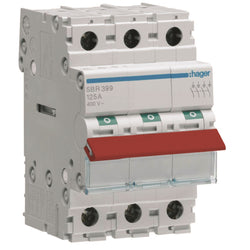 Hager 3P 125A Switch Red Toggle