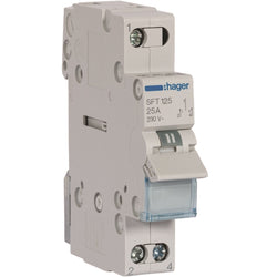 Hager 1P 25A Centre Off Changeover Top