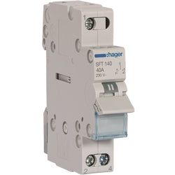 Hager 1P 40A Centre Off Changeover Top