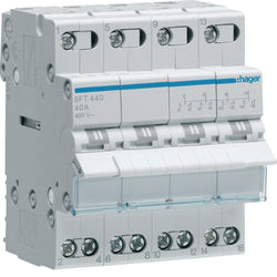 Hager 4P 40A Centre Off Changeover Top
