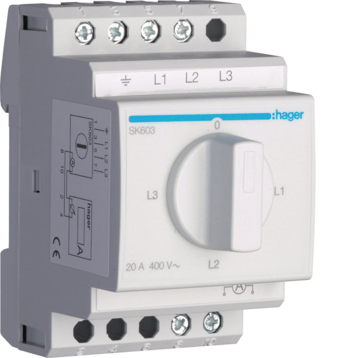 Hager Ammeter Switch 3 O
