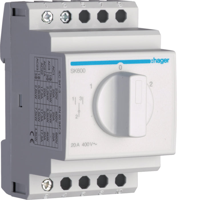 Hager Selector Switch Non Spring Return