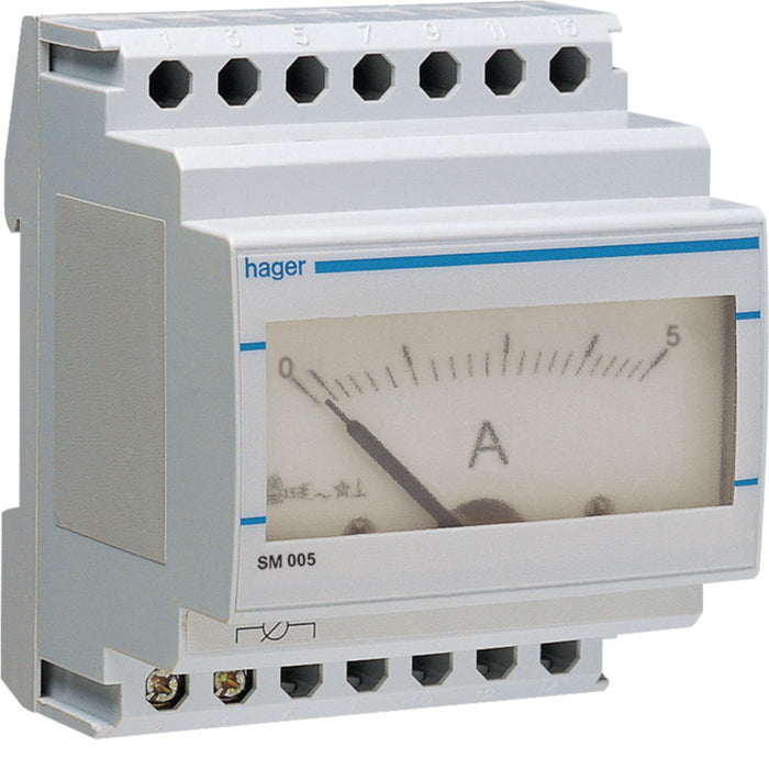 Hager Analogue Ammeter 0-5A Direct Reading