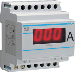 Hager Digital Ammeter 0-20A Direct Reading