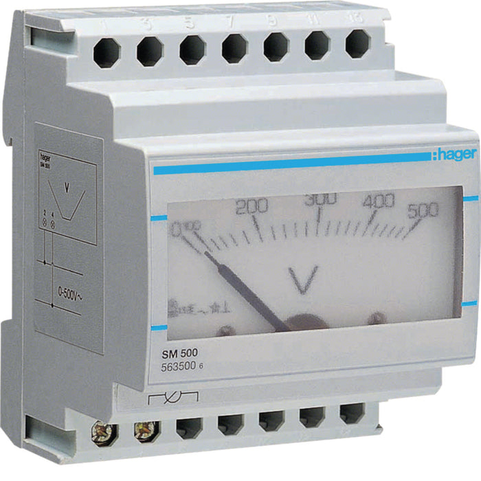 Hager Analogie Voltmeter 0-500V