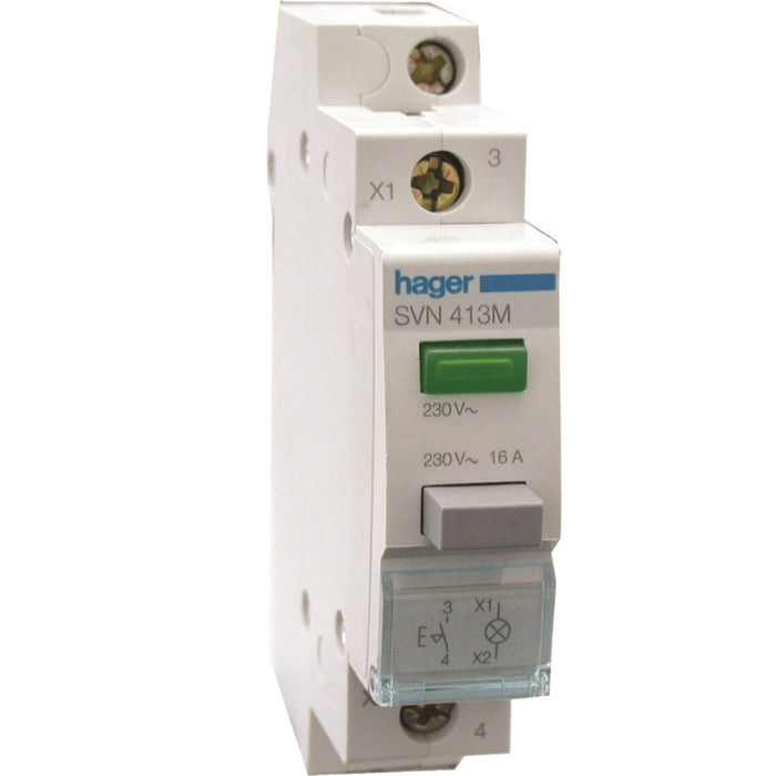 Hager Latching 1NO Pb + Green Light 230VAC