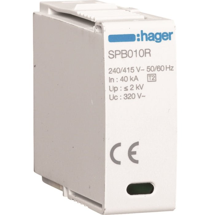 Hager SPD Cartridge L-N; In 40kA; Imax 100kA