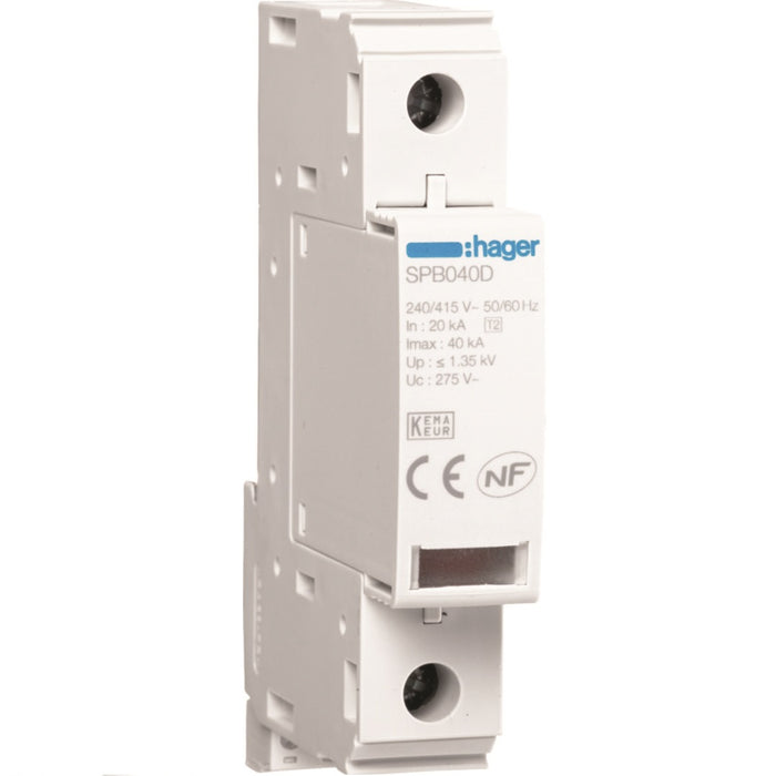 Hager SPD Medium 1P T2 TNC 40kA Remote Contact
