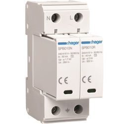 Hager SPD Very Coarse 2P T2 TNS/TT 100kA Remote Contact