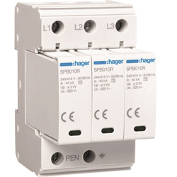 Hager SPD Very Coarse 3P T2 TNC 100kA Remote Contact