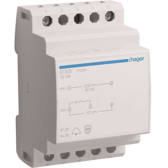 Hager Bell Transformer 16VA 230V 8-12V
