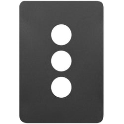 Hager Allure 3 Gang Switch Cover Matt Black