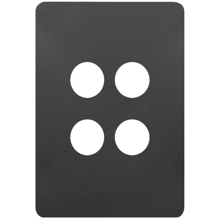 Hager Allure 4 Gang Switch Cover Matt Black