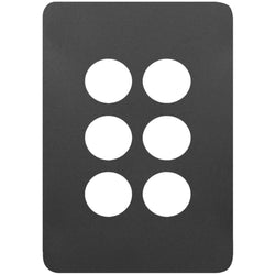 Hager Allure 6 Gang Switch Cover Matt Black