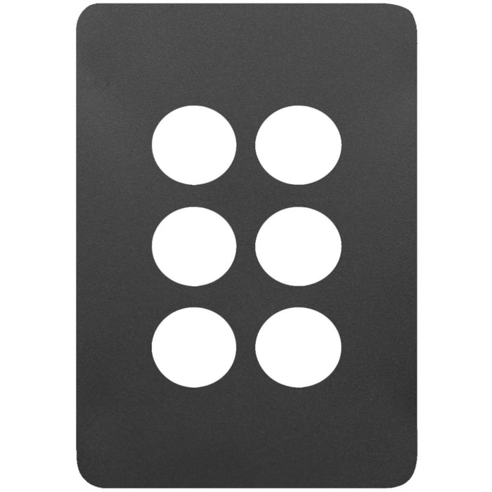 Hager Allure 6 Gang Switch Cover Matt Black