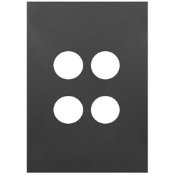 Hager Finesse 4 Gang Switch Cover Matt Black