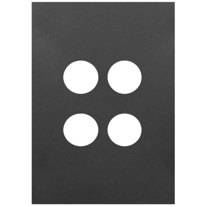 Hager Finesse 4 Gang Switch Cover Matt Black