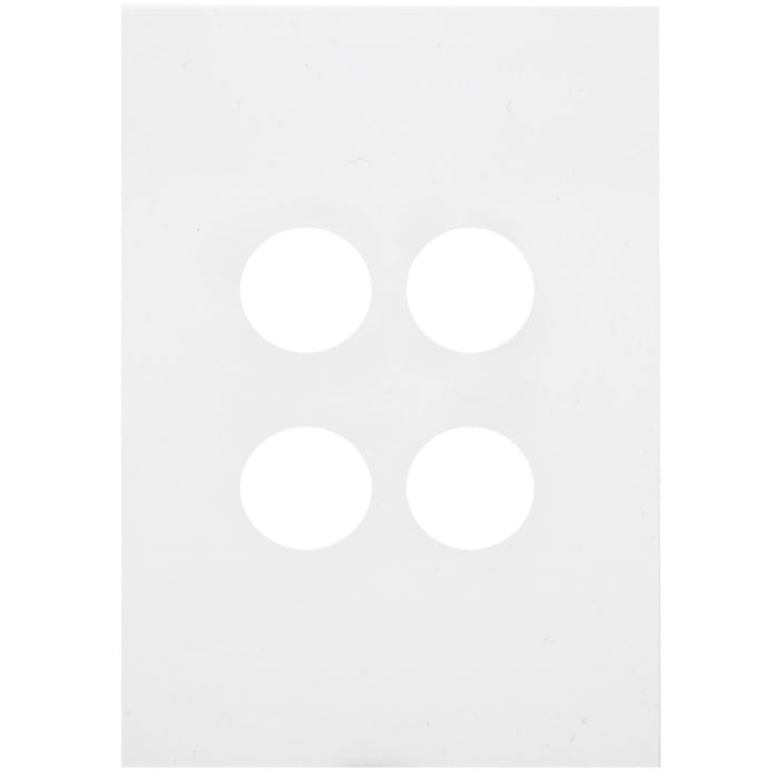 Hager Finesse 4 Gang Switch Cover Matt White