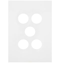 Hager Finesse 5 Gang Switch Cover Matt White