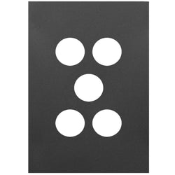 Hager Finesse 5 Gang Switch Cover Matt Black