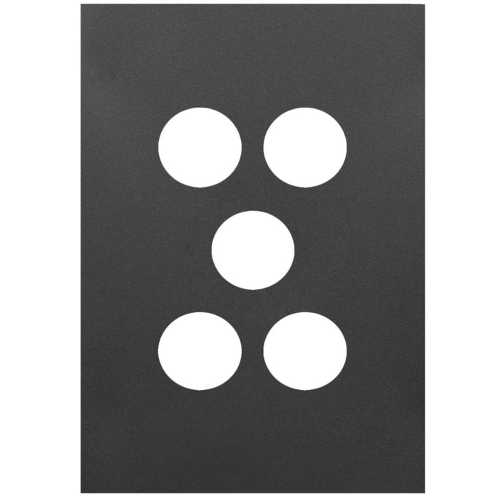 Hager Finesse 5 Gang Switch Cover Matt Black