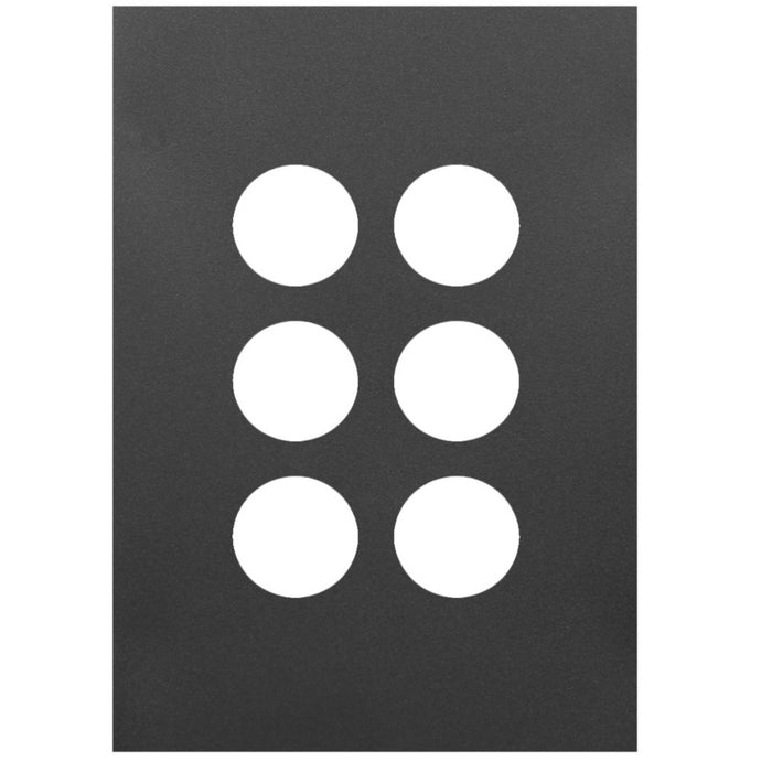 Hager Finesse 6 Gang Switch Cover Matt Black