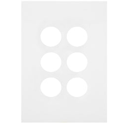 Hager Finesse 6 Gang Switch Cover Matt White