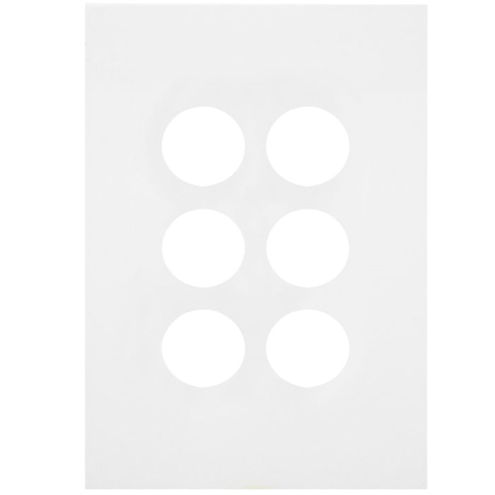 Hager Finesse 6 Gang Switch Cover Matt White