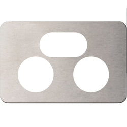 Hager Silhouette 2G Socket Cover Stainless Steel