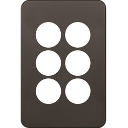 Hager Silhouette 6G Switch Cover Matt Black
