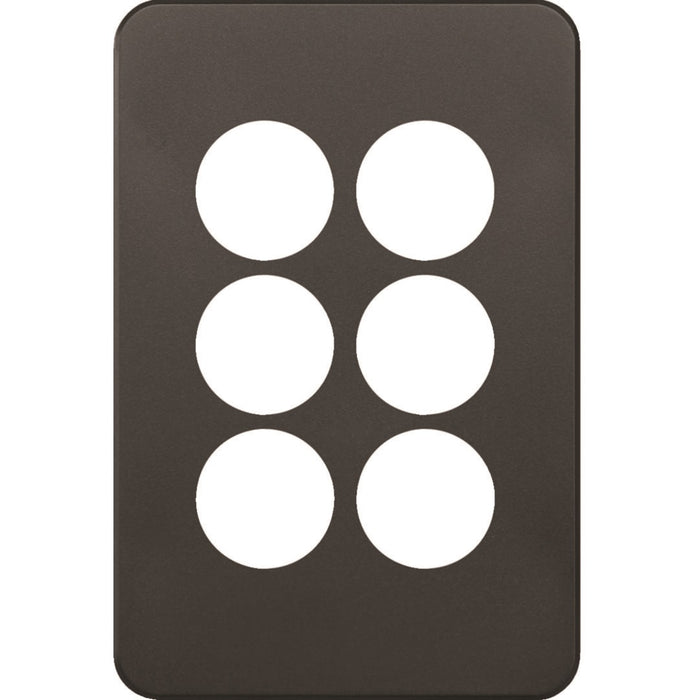 Hager Silhouette 6G Switch Cover Matt Black