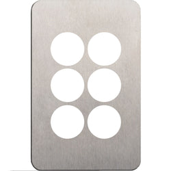 Hager Silhouette 6G Switch Cover Stainless Steel