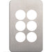 Hager Silhouette 6G Switch Cover Stainless Steel