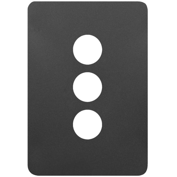 Hager Allure 3 Gang Switch Plate Matt Black
