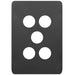 Hager Allure 5 Gang Switch Plate Matt Black