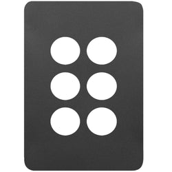 Hager Allure 6 Gang Switch Plate Matt Black